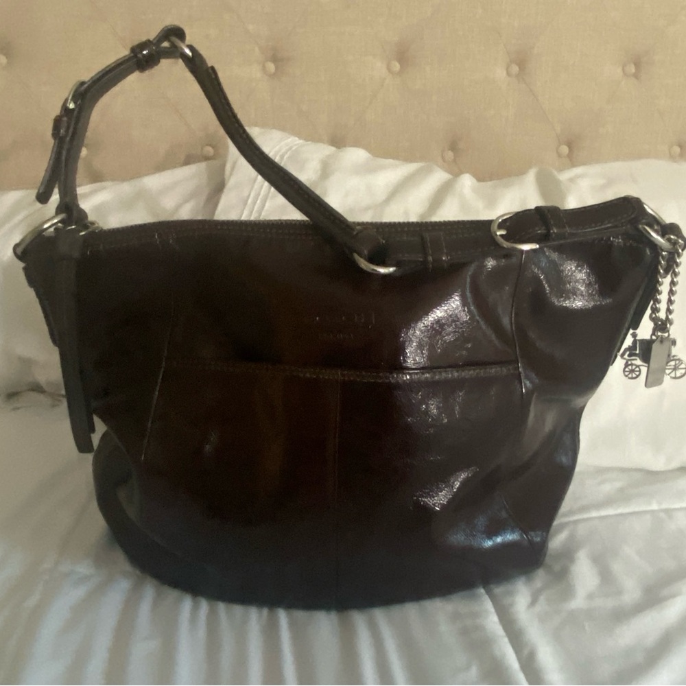 Coach Soho Dark Plum Vintage Leather Bag - Picture 12 of 15